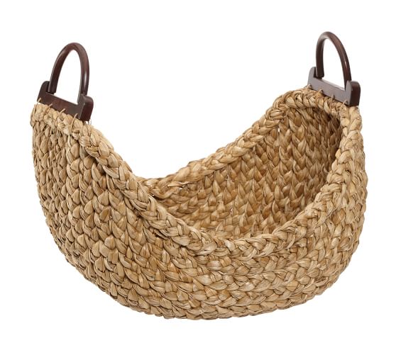 Beachcomber Handwoven Seagrass Wood-Handled Basket