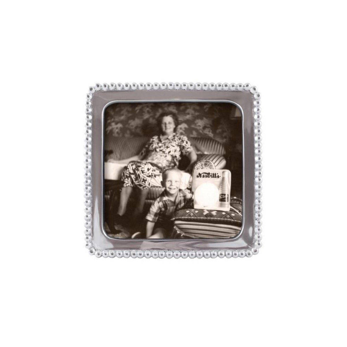 Beaded Square 5 x 5 Frame-Photo Frames-|-Mariposa