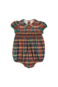 Victoire Tartan Smocked Romper