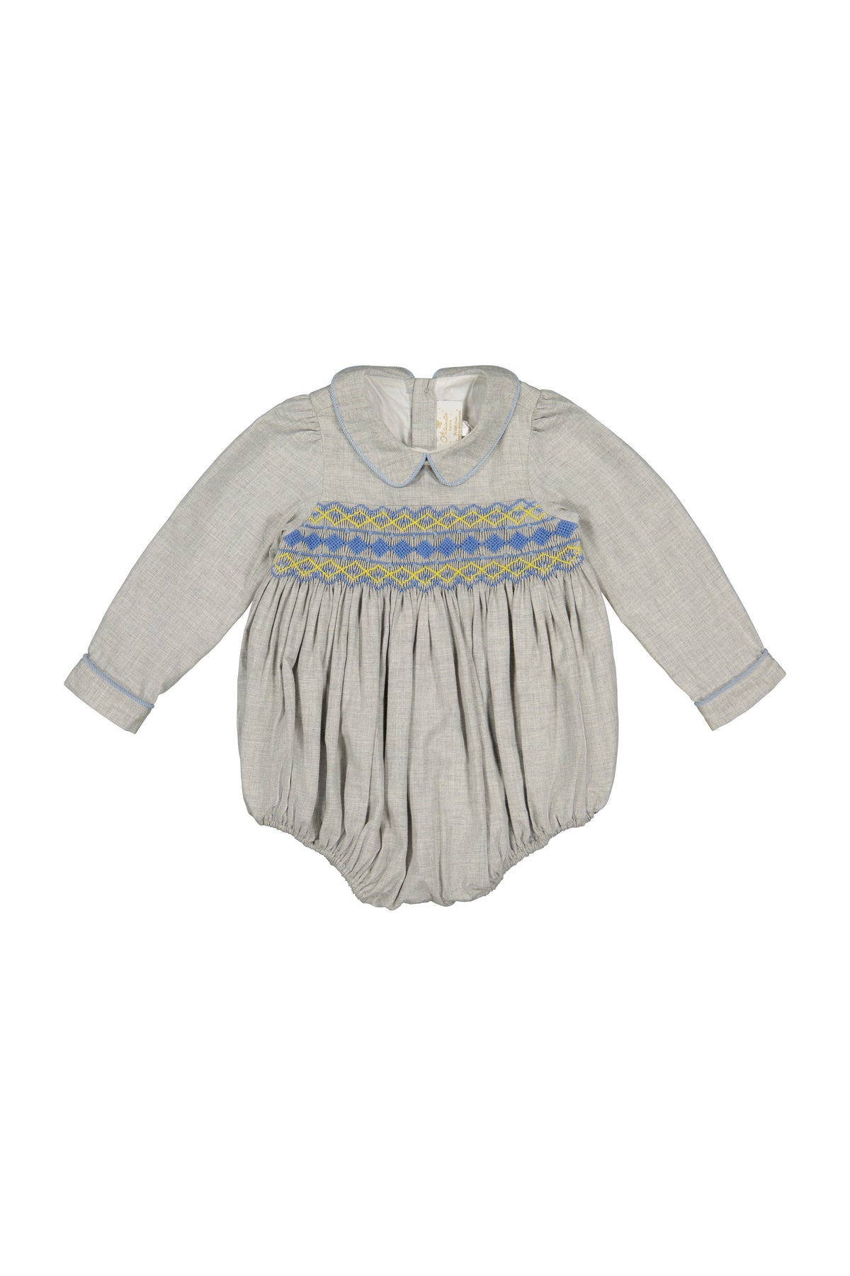 Ambre Flannel Grey Smocked Romper
