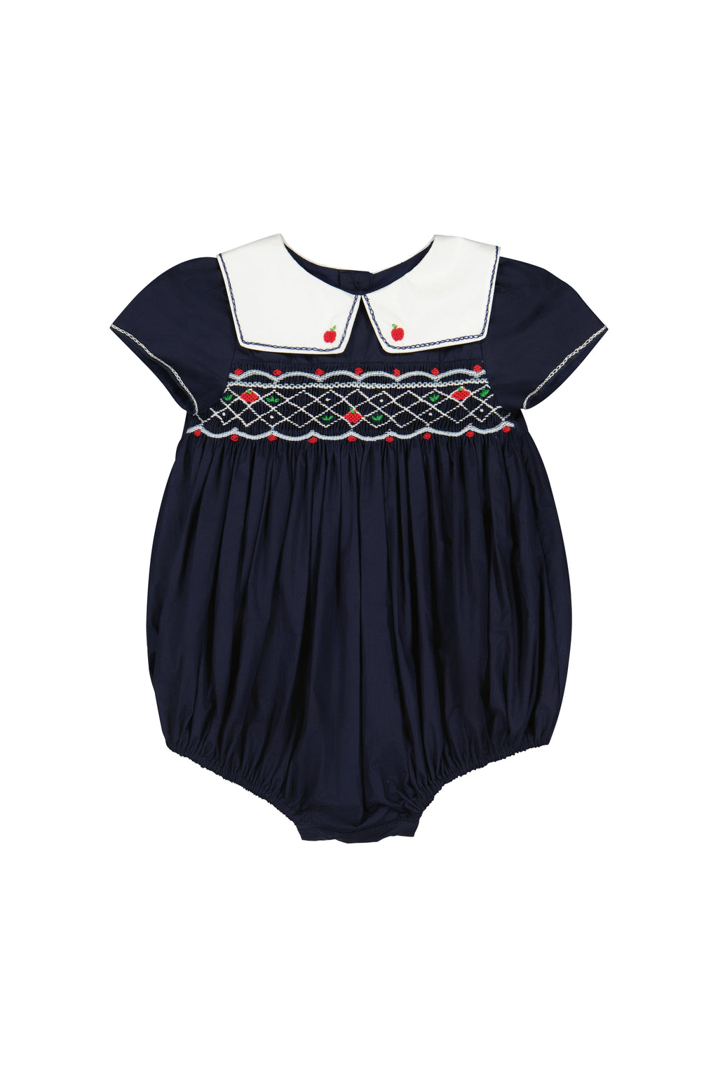 Marine Navy Smocked Romper