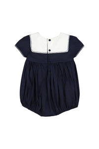 Marine Navy Smocked Romper