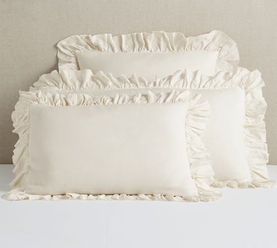 Belgian Flax Linen Fringe Ruffle Shams