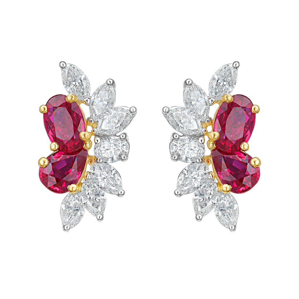 Belle Ruby Stud Earrings - Jewelry - RUCHI New York