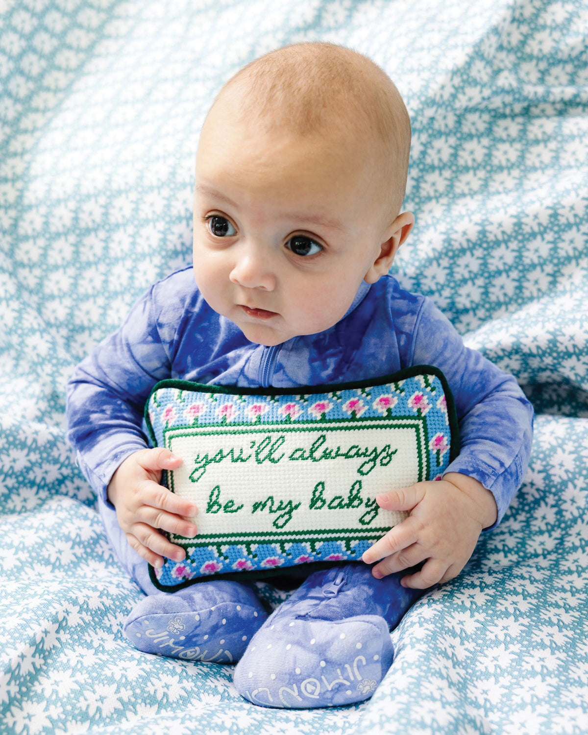 Be My Baby Needlepoint Pillow - styled