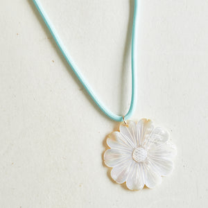 Mother of Pearl Daisy Cord Necklace