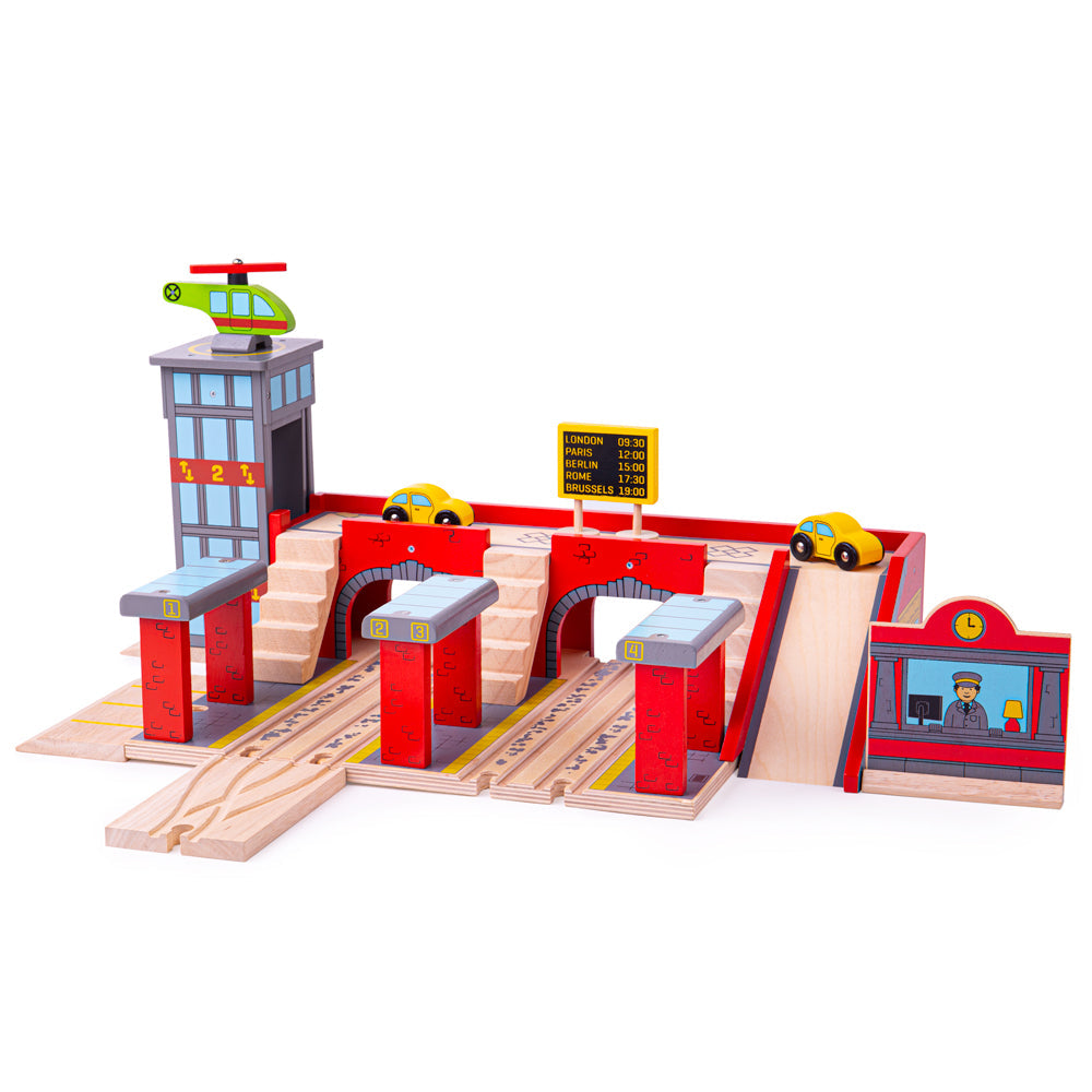 Grand Central Station Wooden Train Set | Bigjigs Toys | Over