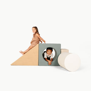 Dusk ¥ Ivory ¥ Wheat ¥ Millet@little kids playing on Block Playset