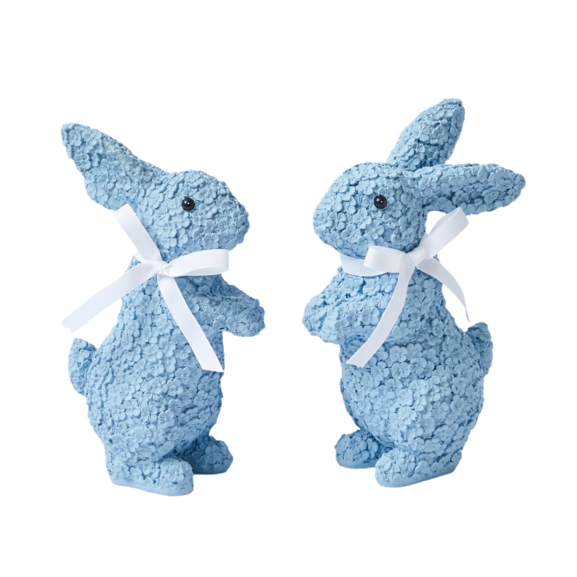 Blue Floral Bunny, Set of 2