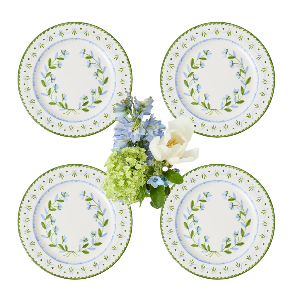 Josephine Green & Blue Starter Plates, Set of 4