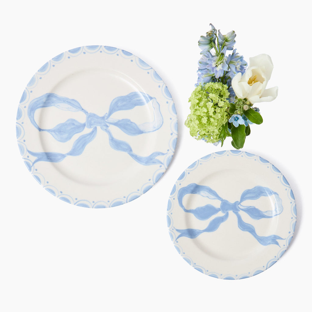 Marilyn Blue Bow Starter Plate