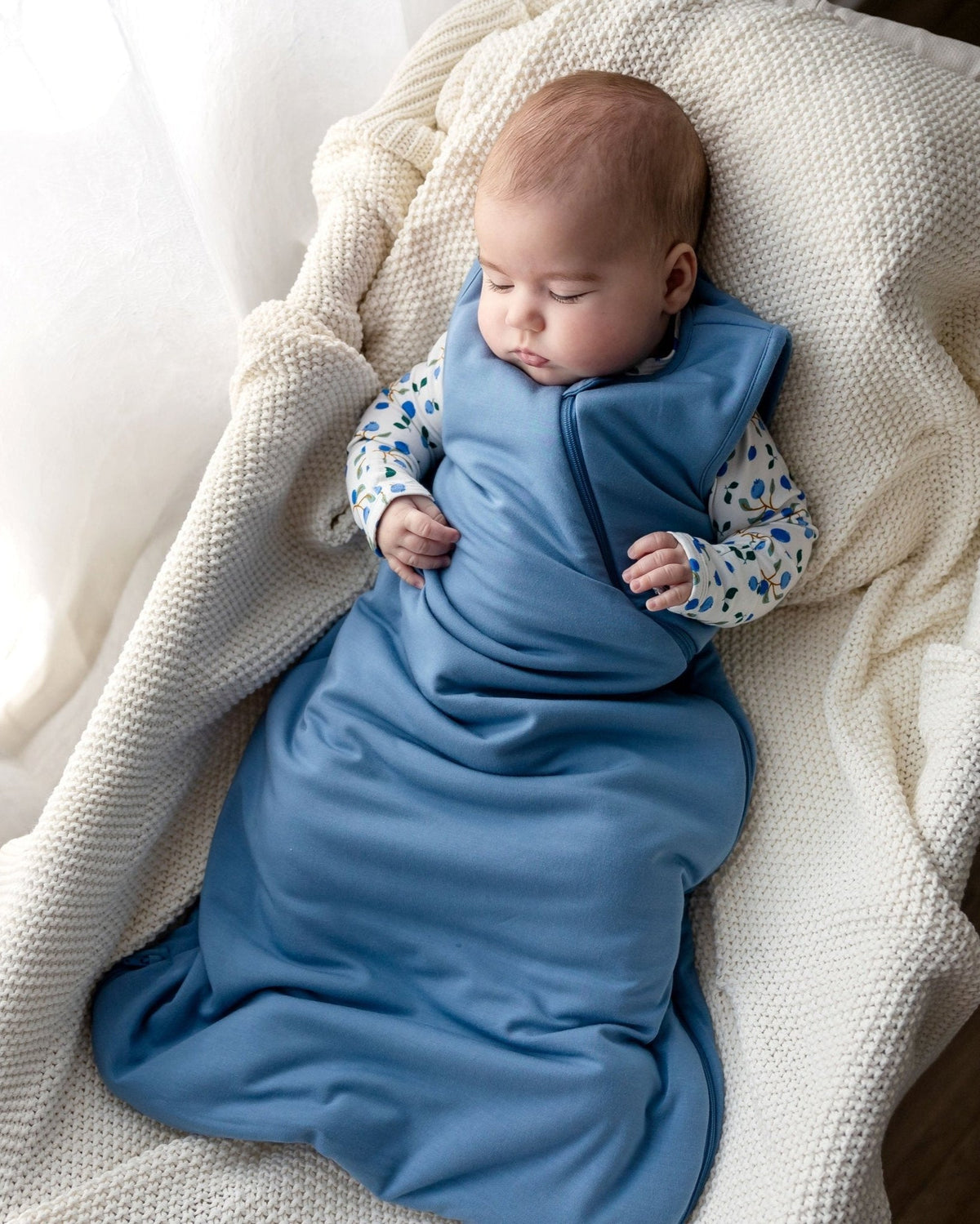 Blue Bamboo Sleep Sack for infant, baby sleep sack, Baby Boy Gift