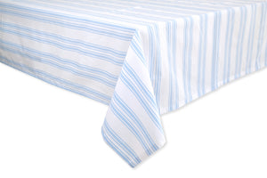 Blue Stripe Cotton Tablecloth, Set of 2