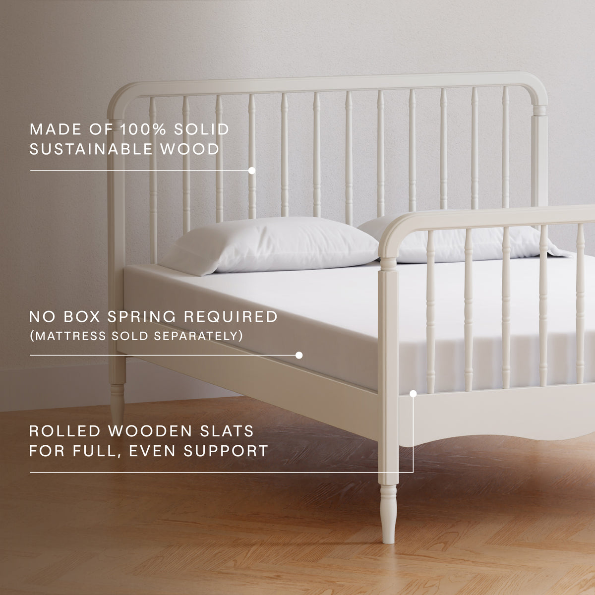 Liberty Spindle Full Bed in Warm White