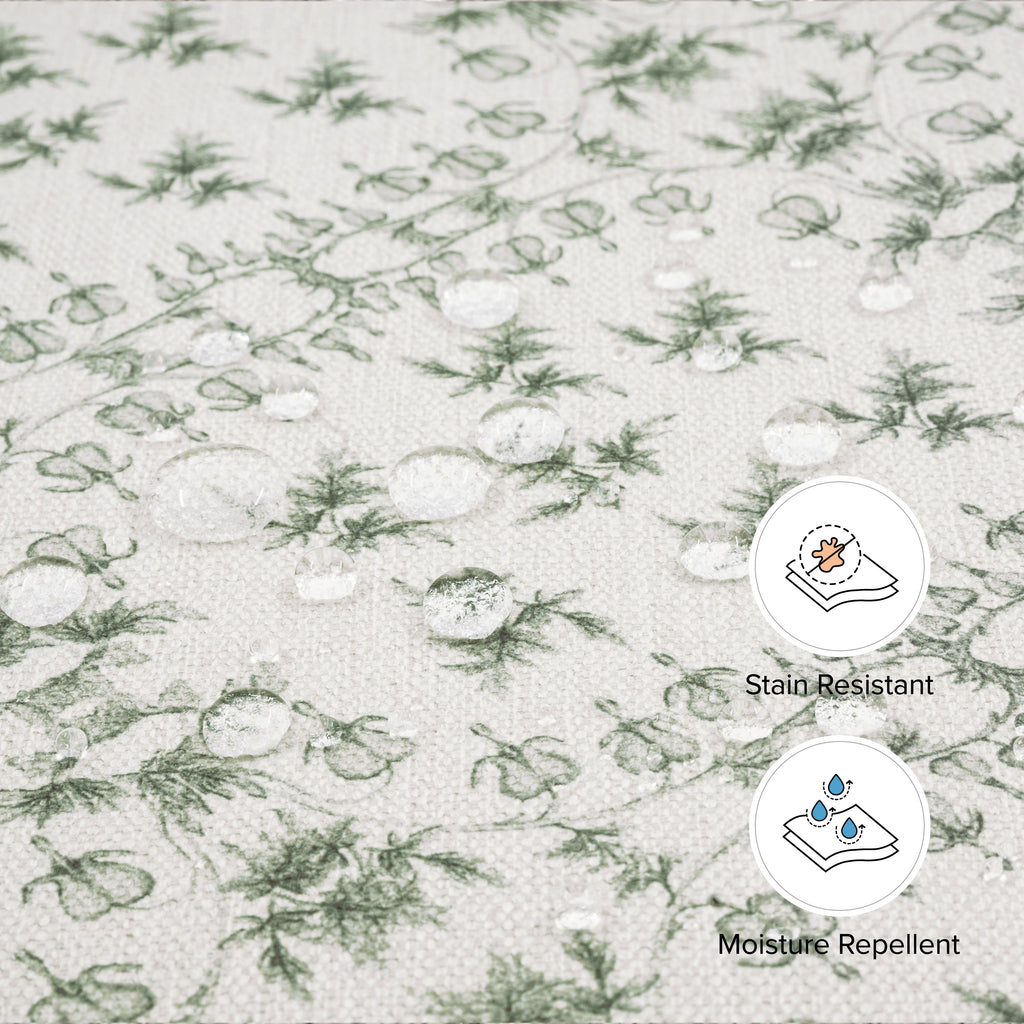 Sarah Flint x Namesake Crawford Gliding Ottoman in Eco-Performance Fabric | Water Repellent & Stain Resistant in Green Lattice Performance Eco-Weave