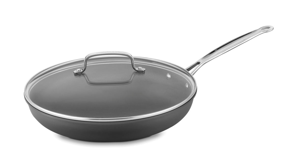 Chef's Classic® Nonstick Hard Anodized 12" Skillet with Glass Cover in Black