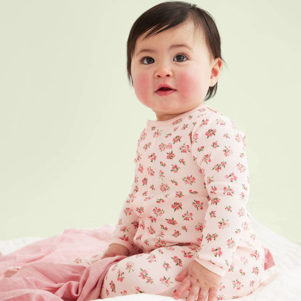 bouquet de fleurs organic cotton magnetic parent favorite footie 0 to 3 months