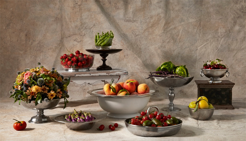 Small Footed Bowl with Rings