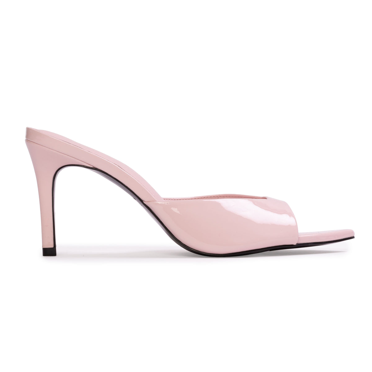 Brea 80 Mule in Powder Pink Patent Leather