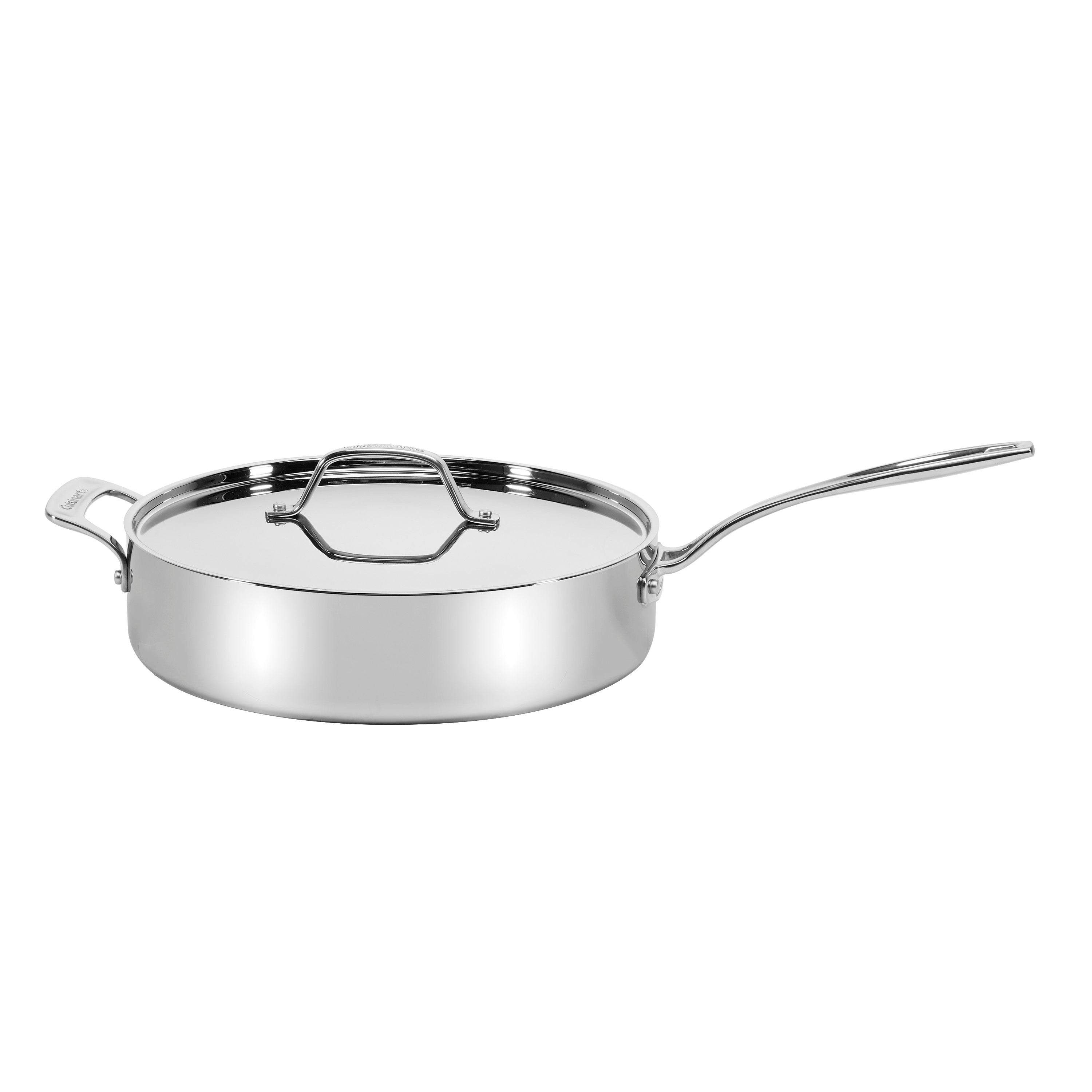 Custom-Clad 5-Ply 5.5 Qt. Sauté Pan with Helper Handle & Cover in Stainless Steel
