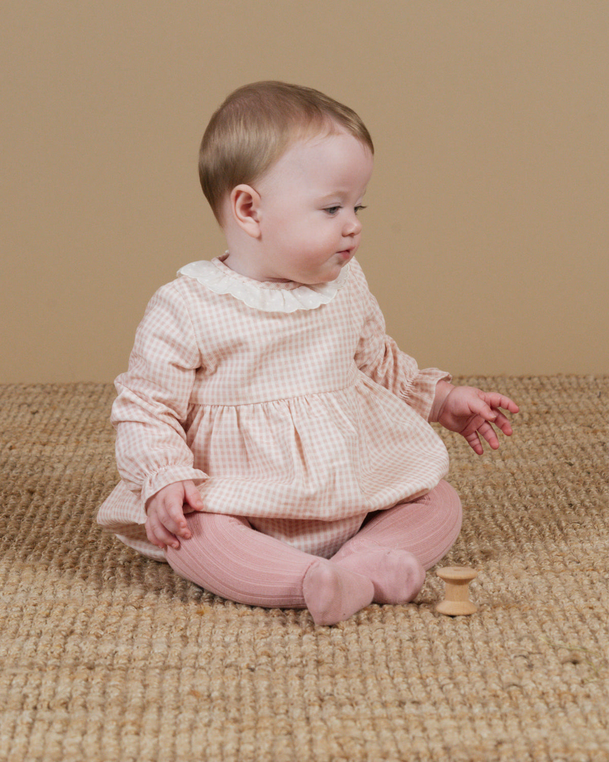 Bubble Romper in Vichy Print Babycord