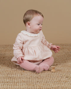 Bubble Romper in Vichy Print Babycord