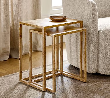 Burl Wood Nesting Tables (14"-16")