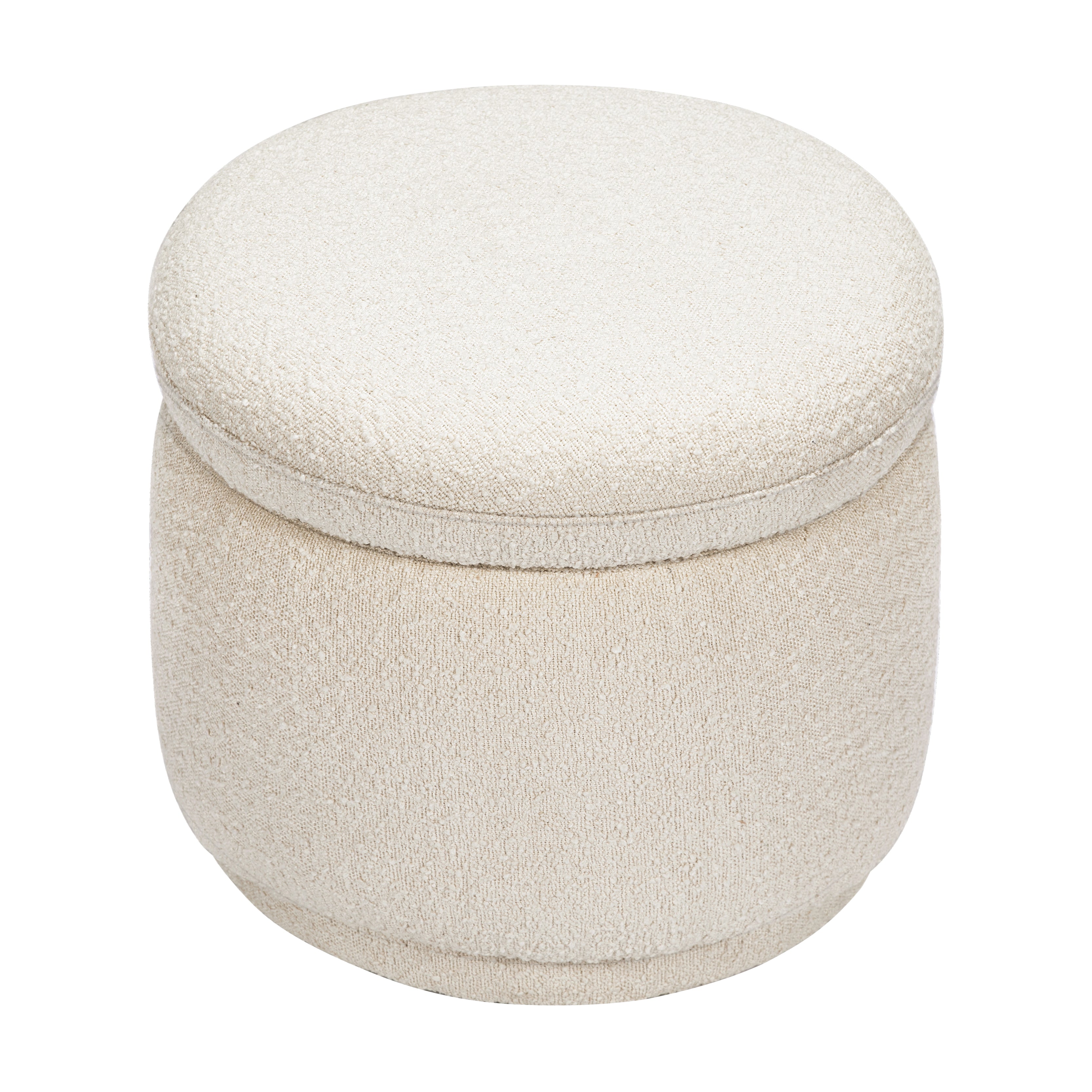 Enoki Storage Ottoman in Boucle in Ivory Boucle