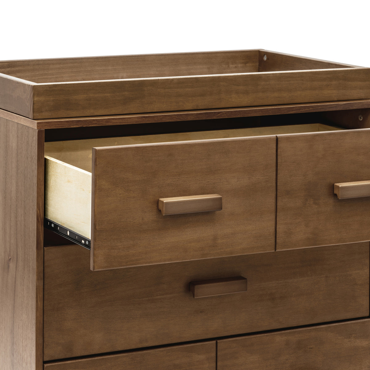 Scoot 3-Drawer Changer Dresser with Removable Changing Tray in Natural Walnut