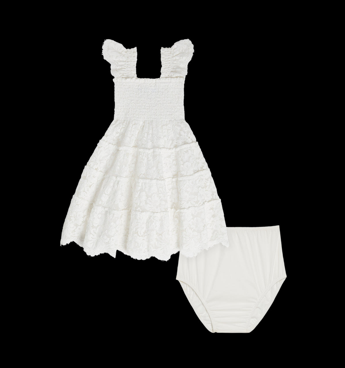 The Baby Lace Ellie Nap Dress in White Lace