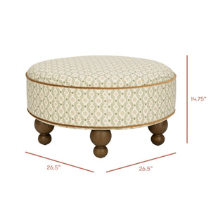 Astre Ottoman by Nate Berkus in Performance Olive Star Eco-Crossweave with Toffee Feet