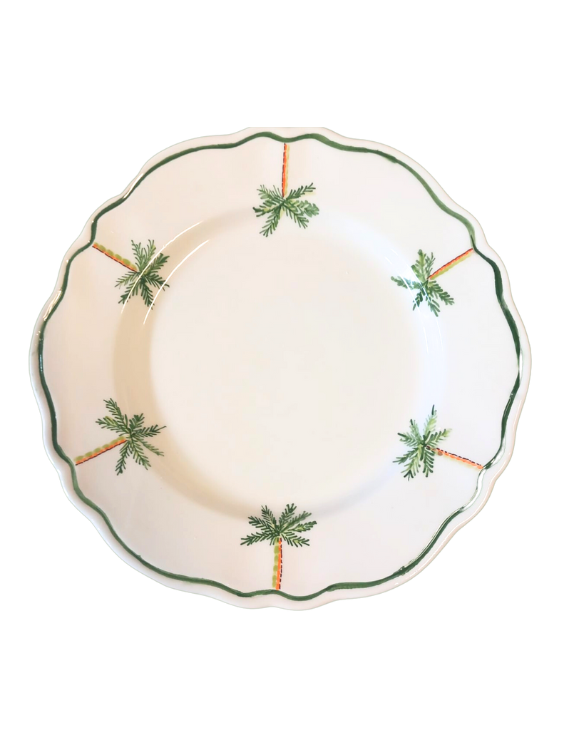 Palm Tree Everywhere Scalloped Plate, Set of 6