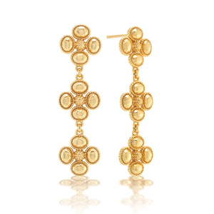 Berry Clover Linear Earrings in Gold
