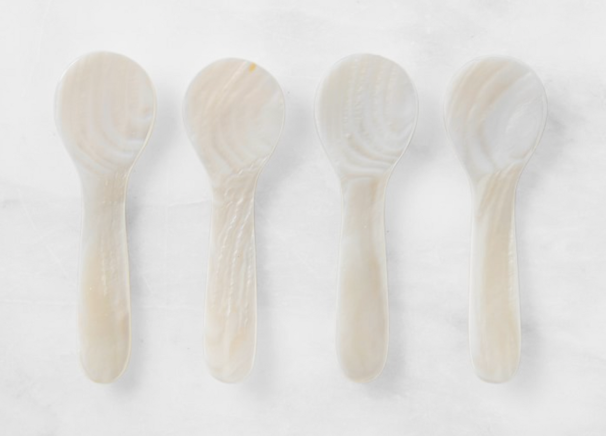 (Set of 4) Caviar Shell Spoons