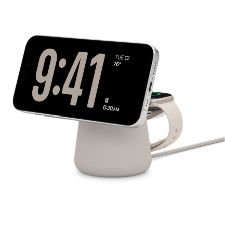 Belkin BOOST↑CHARGE™ PRO 2-in-1 Wireless Charging Dock with MagSafe (Sand_