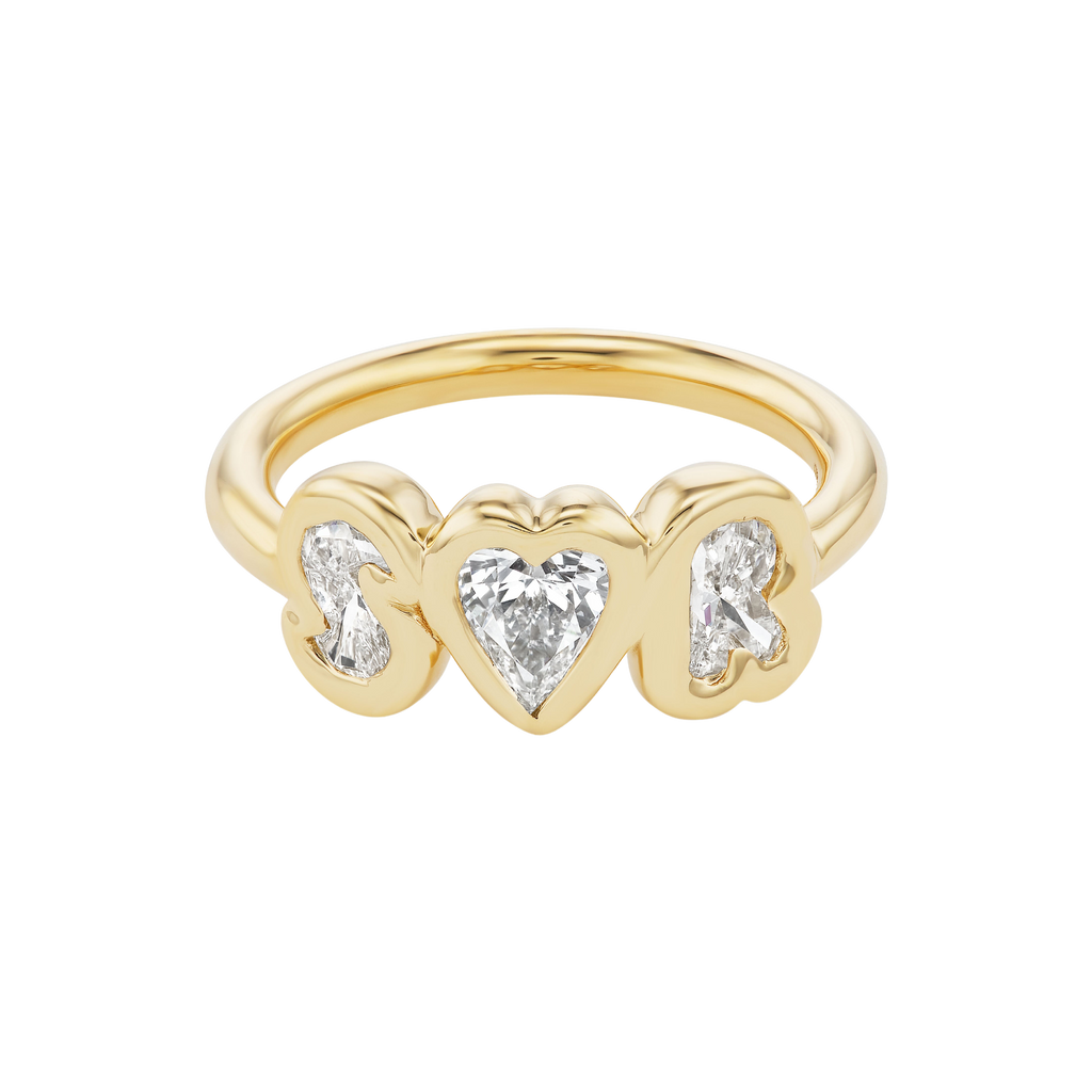 Bubble Bezel Diamond True Love Ring