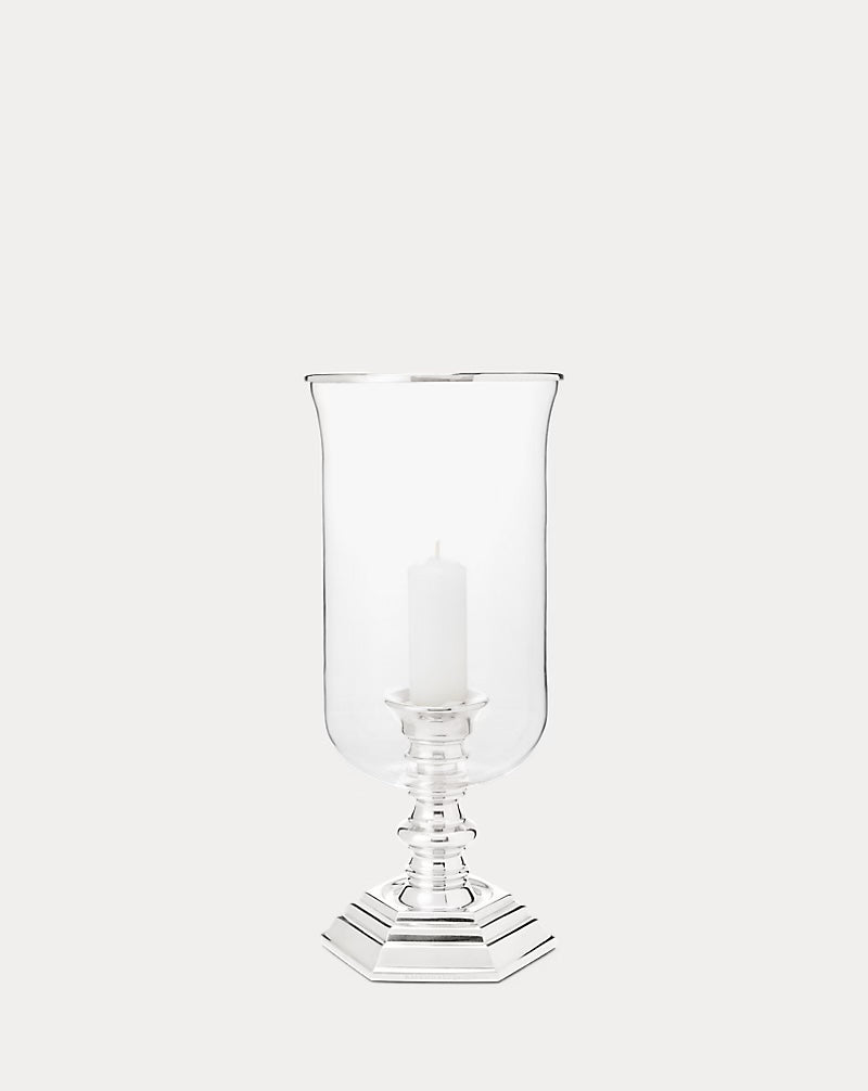 Classic Hurricane Glass Votive - in Butler's Silver