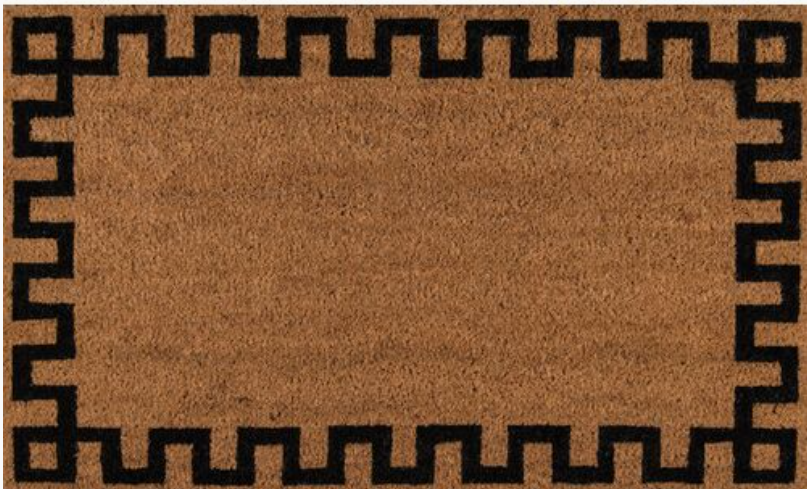 1'6"x2'6" Greek Key Border Doormat, Natural