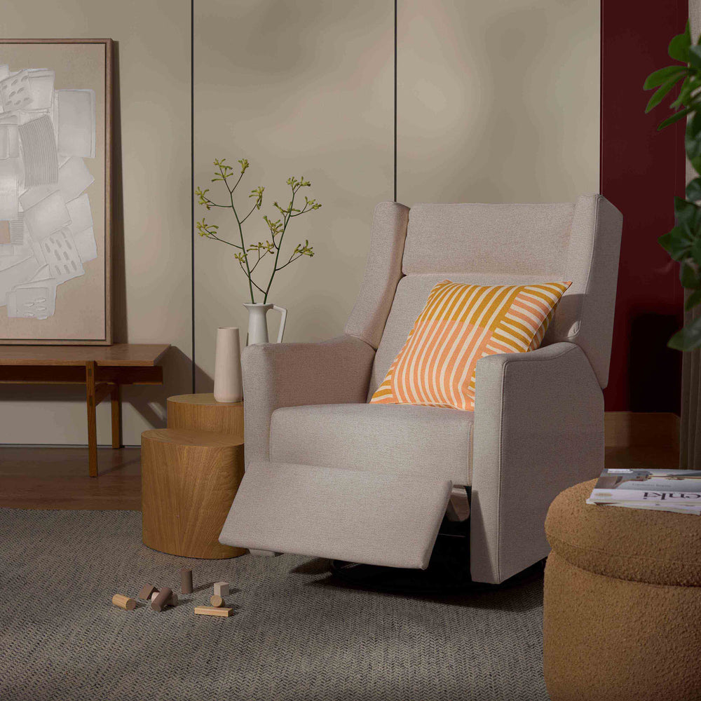 Kiwi Plus Power Recliner and Swivel Glider with Power Adjustable Headrest and USB Port in Performance Beach Eco-Weave