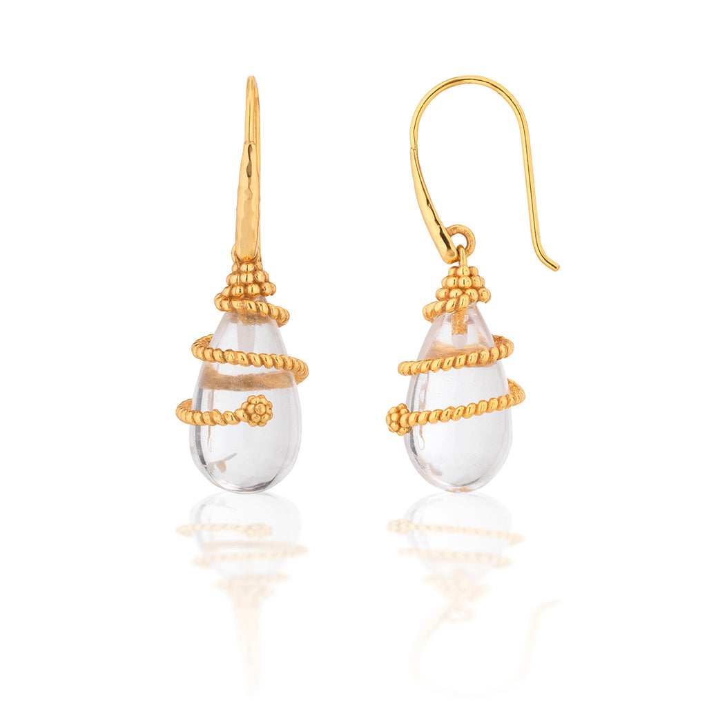 Lily Drop Earrings in Clear Quartz