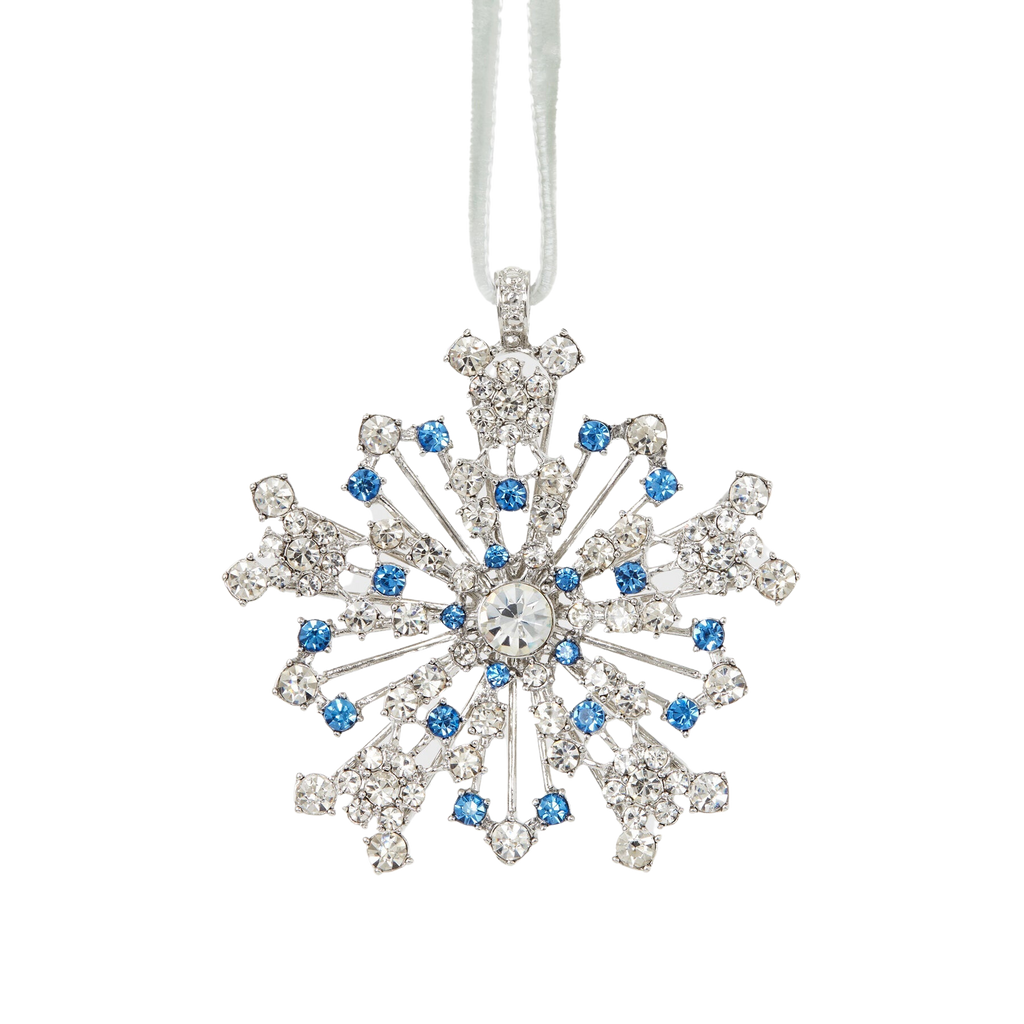 Sparkle Snowflake Ornament in Sapphire