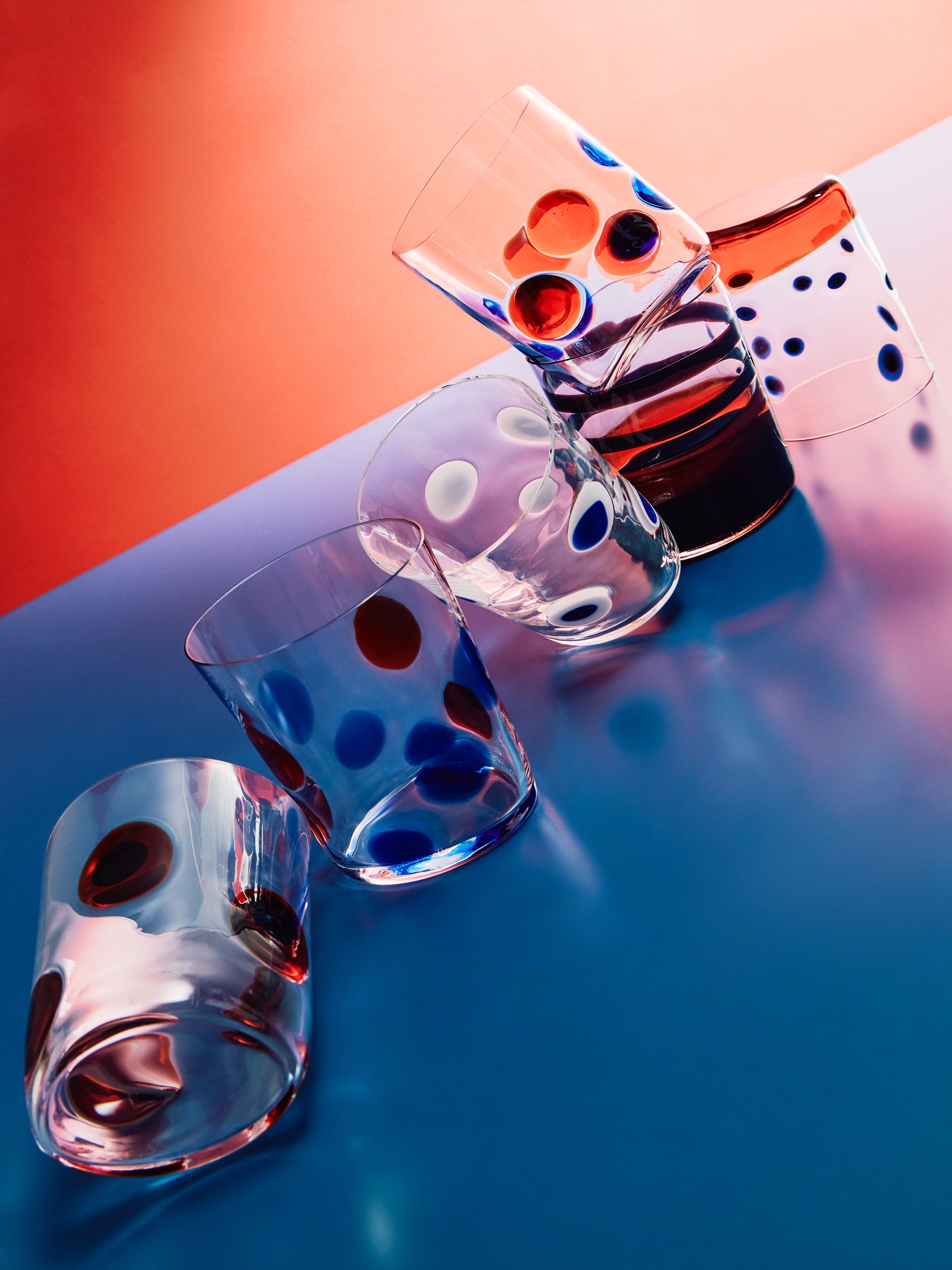 Carlo Moretti Bora Hand-Blown Murano Glass Tumblers (Set of 6)