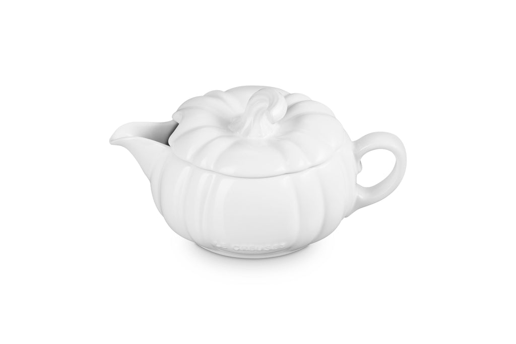 Le Creuset Pumpkin Gravy Boat, 14 oz., White