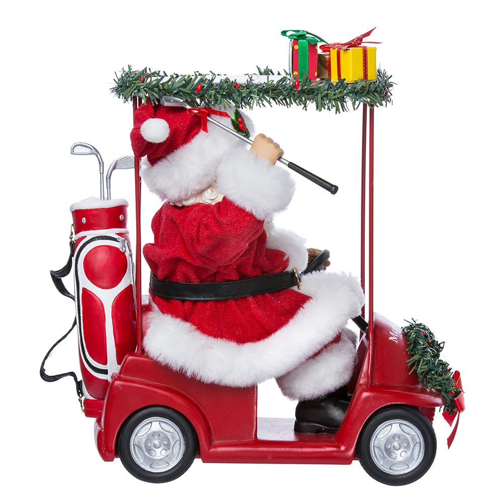Santa Driving Golf Cart