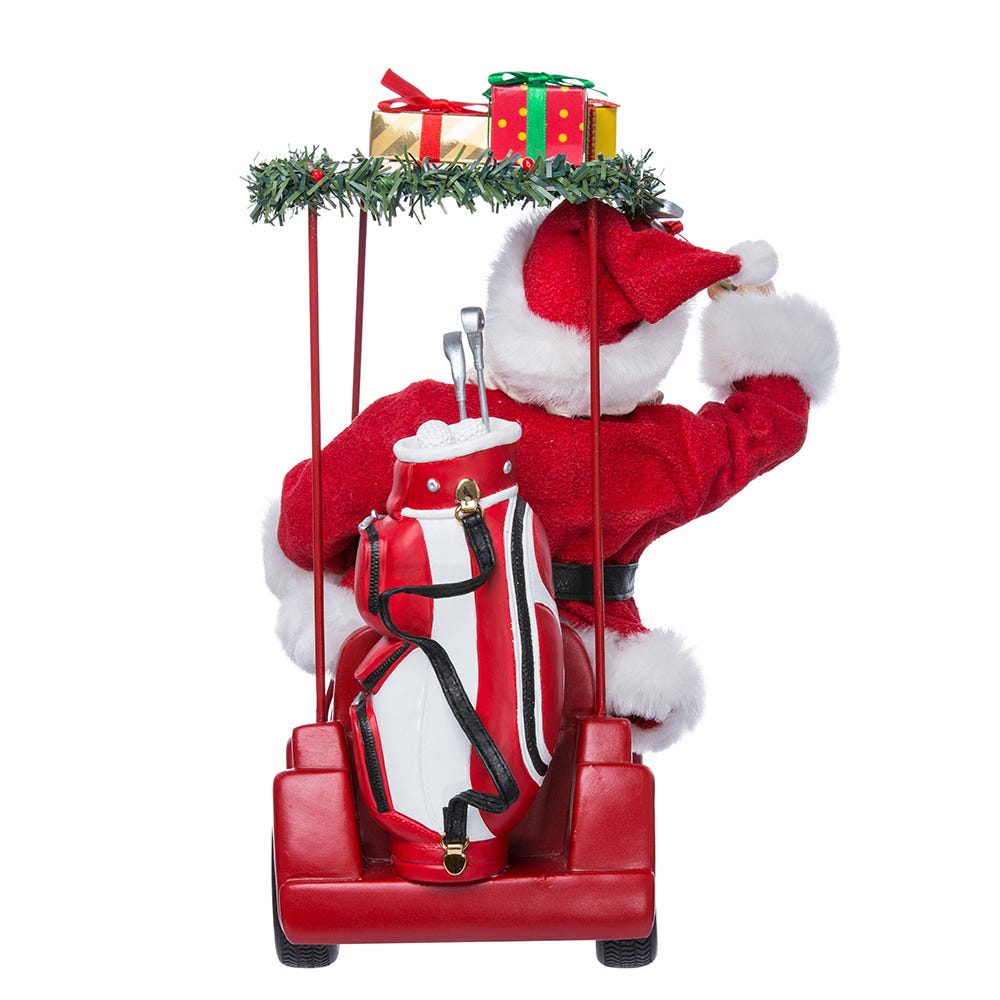 Santa Driving Golf Cart