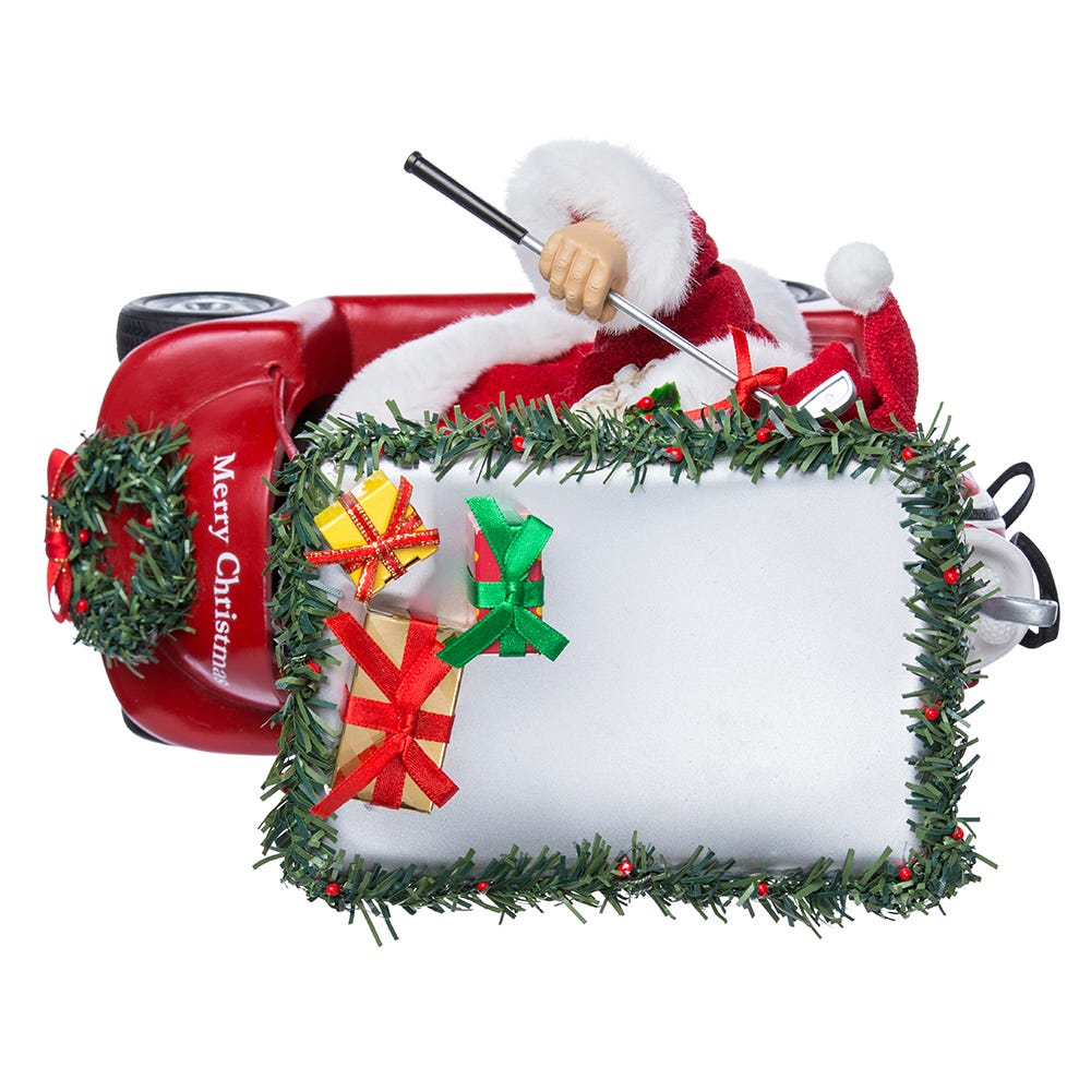 Santa Driving Golf Cart