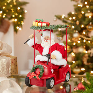 Santa Driving Golf Cart