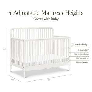 Liberty 4-in-1 Convertible Spindle Crib in Warm White