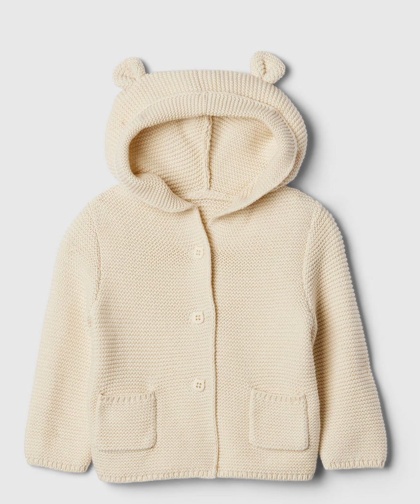 Baby Bear Cardigan - French Vanilla (6-12 Months)