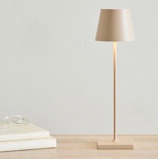 2-Pack LED Cordless Table Lamp, Rechargeable Battery Desk lamp 3W 5500mAh Battery Operated Stepless Dimming Modern Portable Table Light for Restaurant/Bedroom/Outdoor IP54 Waterproof (Off White)